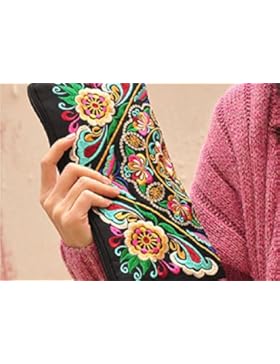 nalmatoionme Damen Vintage ethnischen bestickt Geldbörse COIN Tasche (galsang Blumen)