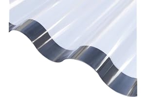 Ironlux - Plancha de policarbonato transparente ondulado gran onda - Espesor 0.9mm - 3000 x 1100 - Protección UV a 1 cara