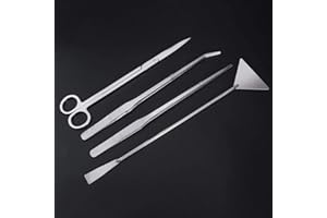 NC Ensemble d'outils d'aquarium, Pince à épiler Longue en Acier Inoxydable 4 en 1, Ciseaux, spatule, Ensemble d'outils d'aquarium Multifonctionnel pour Couper Les Poissons et Les Plantes Aquatiques