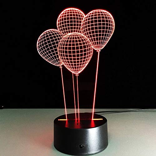 Preisvergleich Produktbild Luftballons 3D Nachtlicht Led Schreibtisch Tischlampe Visuell 7 Farbwechsel Kinder Schlafzimmer Beleuchtung Für Kinder Weihnachtsgeschenk
