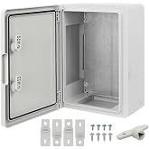 Ralertreik Wall Distribution Cabinet with Galvanized Mounting Plate, ABS Plastic Empty Control Box with Door Protection IP65,