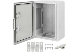 Ralertreik Armario de Distribución para Pared con Placa de Montaje Galvanizada, Caja Industrial de Control Vacía de Plástico ABS con Puerta Protección IP65, tamaño 250x350x150