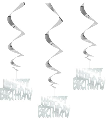 Amscan Shimmer And Shine Foil Swirl Decorations - 12 Piece Party Set | Multicolor Birthday Party Supplies