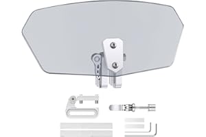 JiGiU Motorcycle Windshield Universal Motorcycle Wind Screen Deflector Motorbike Windshield Windscreen Motorbike Windshield Spoiler Adjustable Clip On Windshield Extension-Smoke