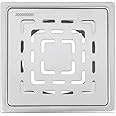 Johnson Curl 5x5 inches Square Floor Drain| SS304 Grade Floor Trap Jali/Drain Cover| Anti-Rust, Matt/Satin Finish | 2 Year Warranty (T3081S- Stainless Steel)