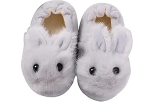 Aggroot Hiver Chaussons de Maison Enfant Fille Garçon Pantoufle Chaudes Peluche Chaussures Maison Pantoufles Animal d'intérieur Souple Antidérapants