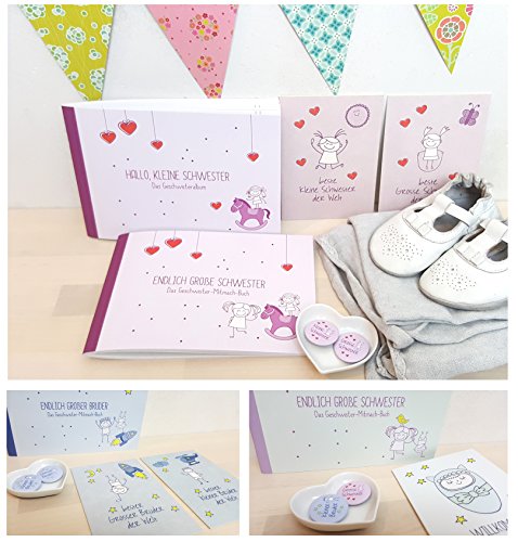 Geschenk für großen Bruder: „kleine Schwester + großer Bruder“-Buch (Öko, Recycling-Papier, Erinnerungsalbum/ Fotoalbum für Geschwister zur Geburt) - 7