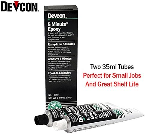 Devcon 5-Minute Epoxy (14210) - Fast Setting General Purpose Epoxy Adhesive - 2.5oz Tube Kit (2 Tubes 1.25oz)