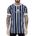Produktbild TWISFER-Herren T-shirt Kurzarm Sommer KurzäRmliges Fitness-Top Mit Vertikalen Streifen Und Blattmuster Fitness-Oberteil