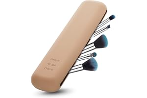 WLLHYF Podróżne etui na pędzle do makijażu, silikonowe, modne, organizer, wodoodporne, małe, niezbędne akcesoria dla kobiet, dziewcząt, Khaki, Moda