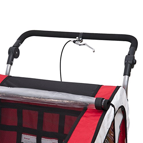 homcom 440-001RD 2 in 1 Fahrradanhänger Jogger 360° Drehbar für Kinder, rot / schwarz - 8