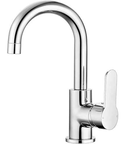 HOTTIST 4 Inch 2 Handle Centerset Black Bathroom Faucets, Lead-Free Modern 360 Swivel Spout 2-3 - View #8