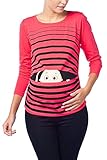 Witzige süße Umstandsmode T-Shirt mit Motiv Schwangerschaft Geschenk - Langarm (S, Koralle) Geschenk