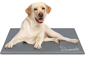 pecute mata chłodząca dla psa, trwała, dla zwierząt domowych, nietoksyczna żelowa podkładka samochłodząca, idealna dla psów, kotów w gorące lato, rozmiar M, 65 x 50 cm, szara