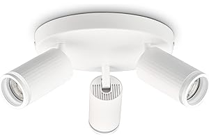 BOYIR Lámpara de Techo Blanco con 3 Focos, Foco de Techo LED Giratorio, GU10 Foco de Interior, Focos para el Techo para Salon, Dormitorio, Pasillo, Comedor, Sin Bombilla