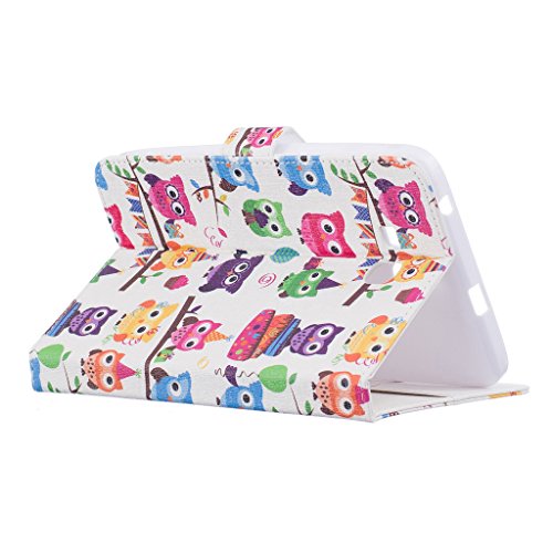 Samsung Galaxy Tab 3 Lite 7.0″ (SM-T110) Hülle,Qimmortal(TM) Hohe Qualität Ausgezeichnete Rückseite Abdeckung Gehäuse, Elegante Vintage Gepresste Feder Vögel Muster Entwurf Retro Magnetische Premium PU Leder Kreditkarte Halter Brieftasche Fashion Ultra Schlanke Passform Schützende Gehäuse Abdeckung für Samsung Galaxy Tab 3 Lite 7.0″ (SM-T110) - 4