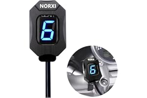 NORXI Motorrad-Ganganzeige für Yamaha YZF-R1 R6/Fzh150 Fzn150 Xt660 Fz-16 FZ-S Fz1 Xvs950A Midnight Star Fz8 Fz6r Xv1900a 6-Gang-LED-Digitalanzeige, wasserdicht (blau mit Halterung)