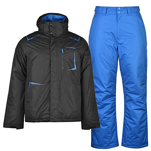 Campri Herren Ski Set Skianzug Jacke Hose Schneeanzug Skijacke Skihose 2 Teile Schwarz XX Large