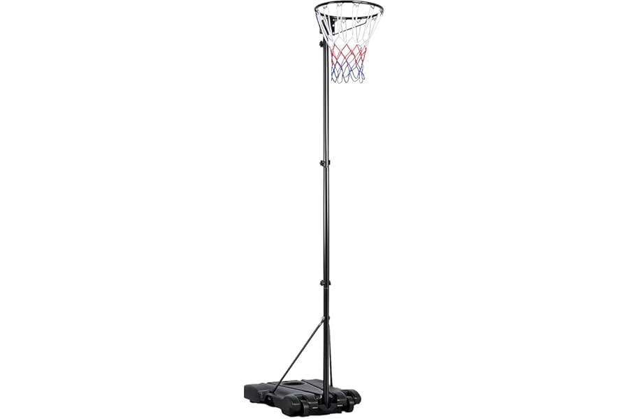 costoffs Adjustable Netball Post, Netball Stand, Freestanding Net Set w/Wheels & Weighted Base Suitable for Youth, Full-Size Hoop Stand, 1.71-3.05m