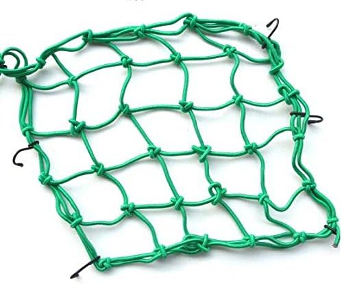 15"x15" Cargo Net featuring 6 Adjustable Black Bungee Cord Carg Green