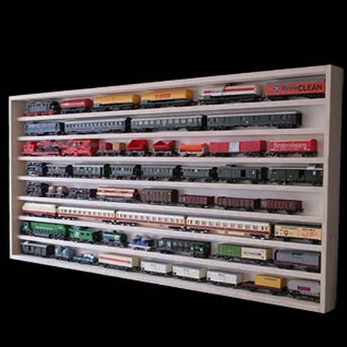 Alsino Vetrina (V05) per modellismo Scala H0 e N in Legno di Betulla, con 2 vetri di plexiglas, Dimensioni 125 x 58 x 6 cm, vetrinetta, bacheca, espositore, collezionismo