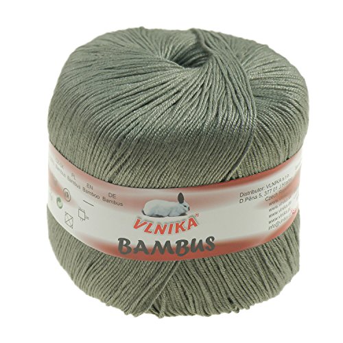 5 x 50g Strickgarn BAMBUS by VLNIKA, Nr. 306 grau/grün - 2
