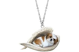 EIRZNGXQ Sleeping Dog Necklace, Pet Necklace Cute Angel Necklace dog Sleeping Angel Pendant Personality Gifts for Dog Lovers