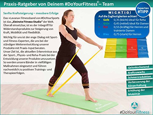 Fitnessband »Lavana« / In 4 Zugstärken (von 0,35mm bis 0,75mm). Fitness-Band, Sportband, Gymnastikband, Reha-Band für Damen, Herren und trainierte Sportler. - 6