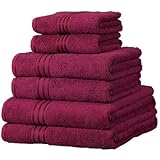 Linens Limited - 6 toallas de hotel - 100% extraordinario algodón egipcio - Vino