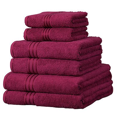Linens Limited - 6 toallas de hotel - 100% extraordinario algodón egipcio - Vino