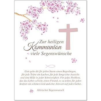 Glückwunschkarte Kommunion mit Umschlag/Zauberhafter Verlauf mit Tauben
