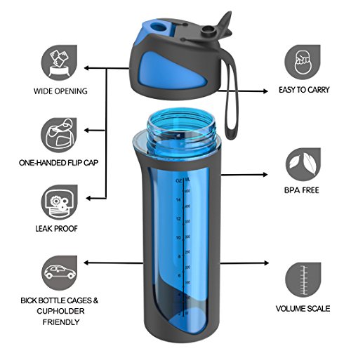 AVOIN colorlife 550ml bruchsichere und kratzfeste Sport-Wasserflasche mit auslaufsicherem Deckel – BPA Frei, ungiftig & umweltfreundlich - 3