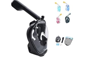 KWNRAOR Full Face Snorkel Mask,Snorkeling Diving Mask for Adults with 180° Panoramic View/Anti-fog Anti-leak Design/Sports Camera Mount.