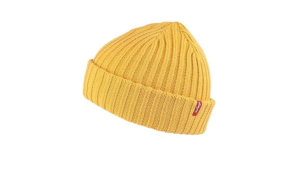 Levi's Hats Ribbed Beanie Hat - Mustard 