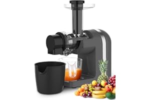 Licuadora Prensado en Frio, Licuadora Frutas Verduras, Extractor de Zumos con Motor Silencioso, Anti-obstrucción Función Inve
