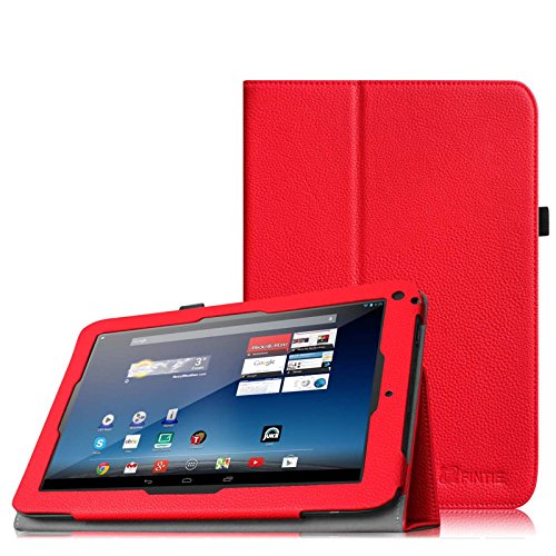 Fintie Medion Lifetab E10315 / E10316 / E10317 / E10318 / E10320 Hülle Case - Folio Kunstleder Schutzhülle Tasche Cover Etui mit Ständerfunktion und Stylus-Halterung für MEDION LIFETAB E10315 / E10316 / E10317 / E10318 / E10320 (10,1 Zoll) Tablet-PC, Rot