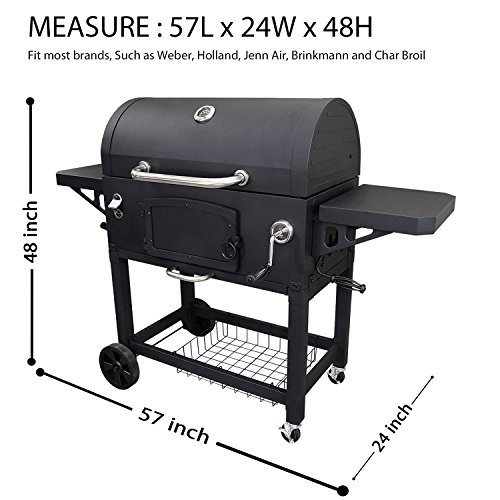 Abdeckhaube Grill – Grillabdeckung aus Polyester, Wasserdicht, Klein 56-inch, Schwarz - 2