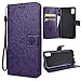 Produktbild VemMore iPhone XR Hülle Handyhülle Schutzhülle Leder PU Wallet Flip Case Bumper Lederhülle Ledercase Blumen Muster Klapphülle Ultra Slim Dünn mit Kartenfach Standfunktion Klappbar Magnetisch Silikon Backcover Sonnenblume - Lila
