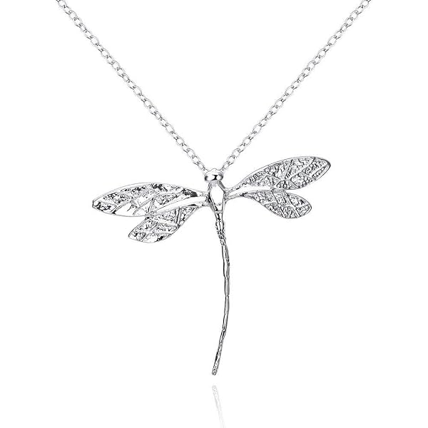 Collana Con Ciondolo Libellula In Argento 925: Gioiello Ipoallergenico Con Catena 45 Cm, Regalo Donna - 2