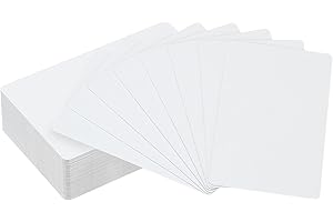 PATIKIL 50 Pack Sublimation Metal Business Cards Blank, 0.45mm Thick 3.4x2.1 Inch Aluminum Printable Name Card for Custom DIY Print, White