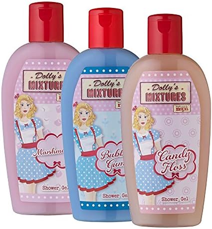 Dolly Mixtures Fair Ground Candy Floss, Bubble Gum and Marshmallow trio pack shower gel