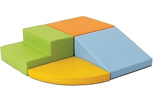 IGLU SOFT PLAY Softbausteine Riesenbausteine Schaumstoffbausteine 4 Blöcke - Anti-Rutsch (Helle Farben)