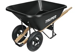 TRUPER Carretilla plástica con doble llanta neumática - 175 l