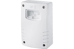 C-LOGIC 510-PC Interruptor Crepuscular - Control Automático de Iluminación Exterior IP54, Temporizador Luz Exterior de 1 a 9 Horas o Encienda al Anochecer y Apague al Amanecer con Montaje en Pared