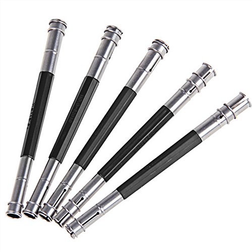BEETEST 5 piezas acero inoxidable útil doble cabeza lápiz soporte de extensor alargador longitud alargamiento herramienta