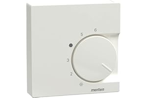 Schneider Electric Merten Zentralplatte für Raumtemperaturregler-Einsatz mit Wechselkontakt, System M, polarweiss glänzend, Artikelnummer 534719