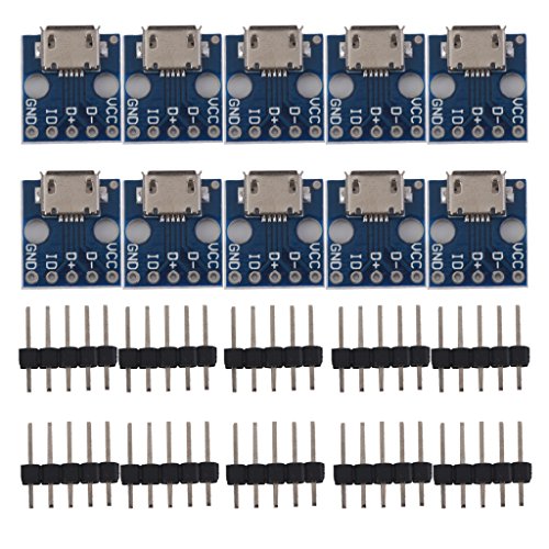 Generic Stromversorgung Converter Board 10pcs Female 5 pin Pinboard 2.54mm Micro USB Typ DIP