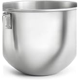 KitchenAid 6.6L Stainless Steel Bowl, Ergonomic Handle, Dishwasher Safe, Secure Lace, Compatible with Bowl-Lift Robots 5.6L-6