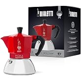 Bialetti - Moka Induction Coffee Maker, Suitable for all types of hobs, 2 Espresso Cups (100 ml), Red