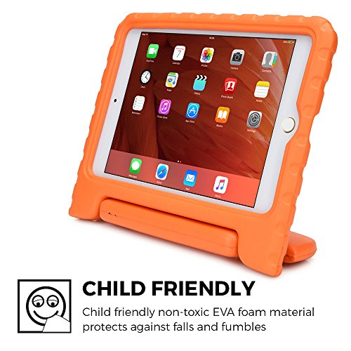 iPad Mini 4 hülle fur kinder, COOPER DYNAMO Beanspruchbare, strapazeirfähige, robuste, gepolsterte Hartschalenhülle mit integriertem Griff, Standfunktion & durchsichtigem Displaysschutz (Orange) - 3